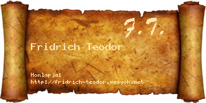 Fridrich Teodor névjegykártya